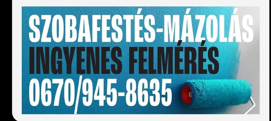 Szobafestés-mázolás hirdetés festőhengerrel